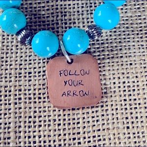 Blue beaded Follow Your Arrow Bracelet